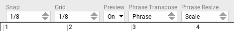 Snap, Grid, Preview, Phrase